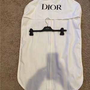 Dior Cream Garment Bag with Black Hanger